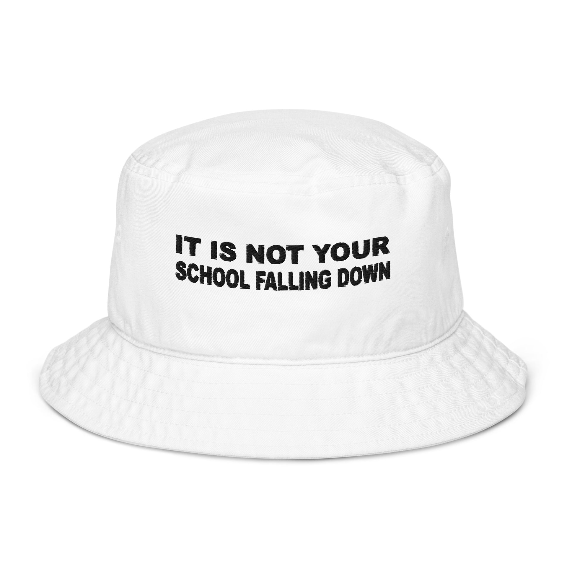 School Falling Down Organic bucket hat