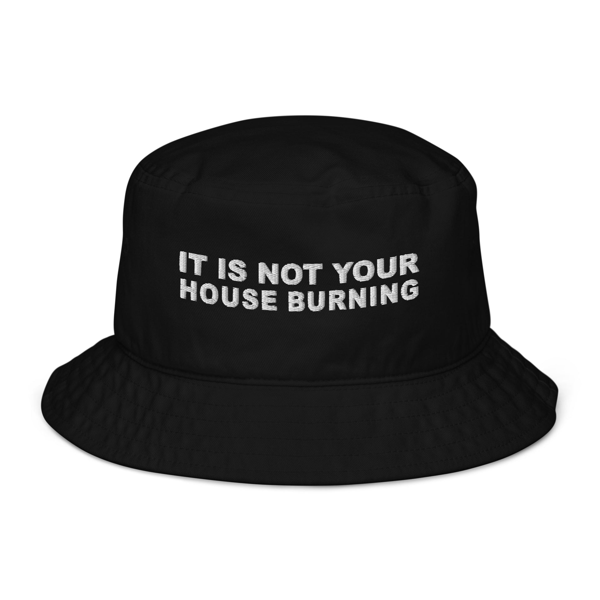 House Burning Organic black bucket hat