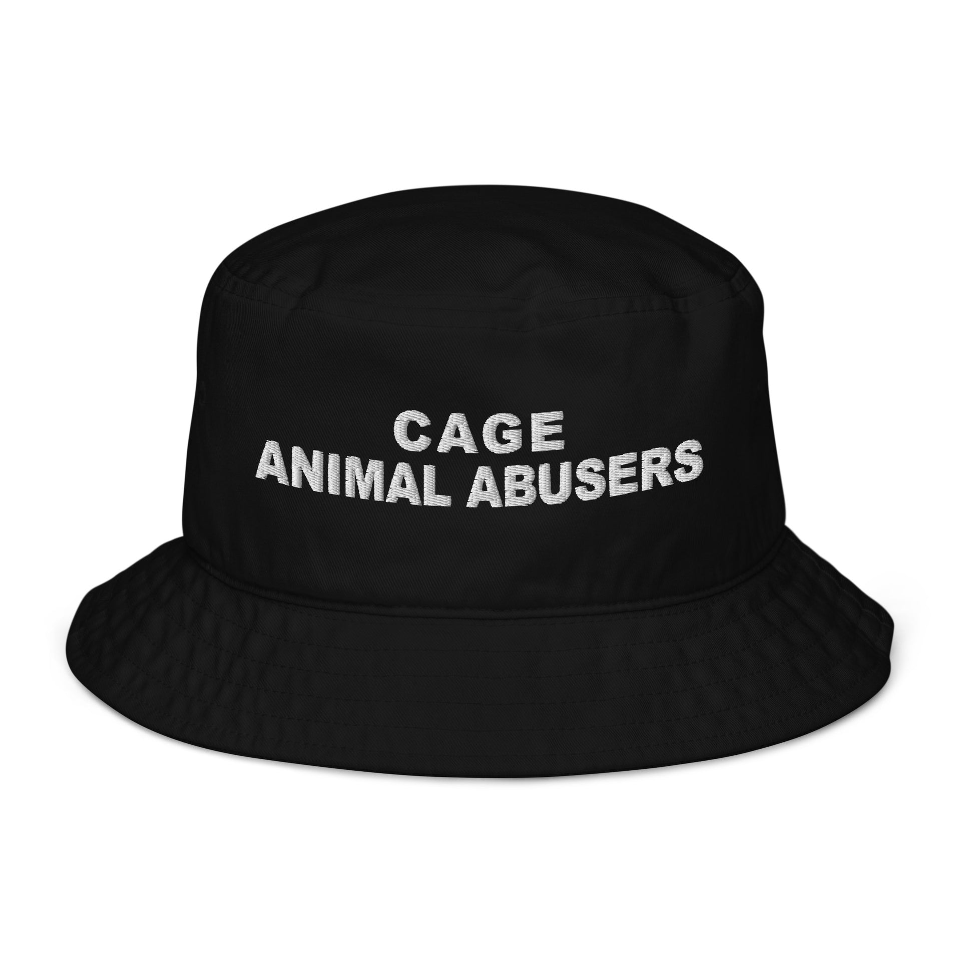 Cage Animal Abusers Organic bucket hat