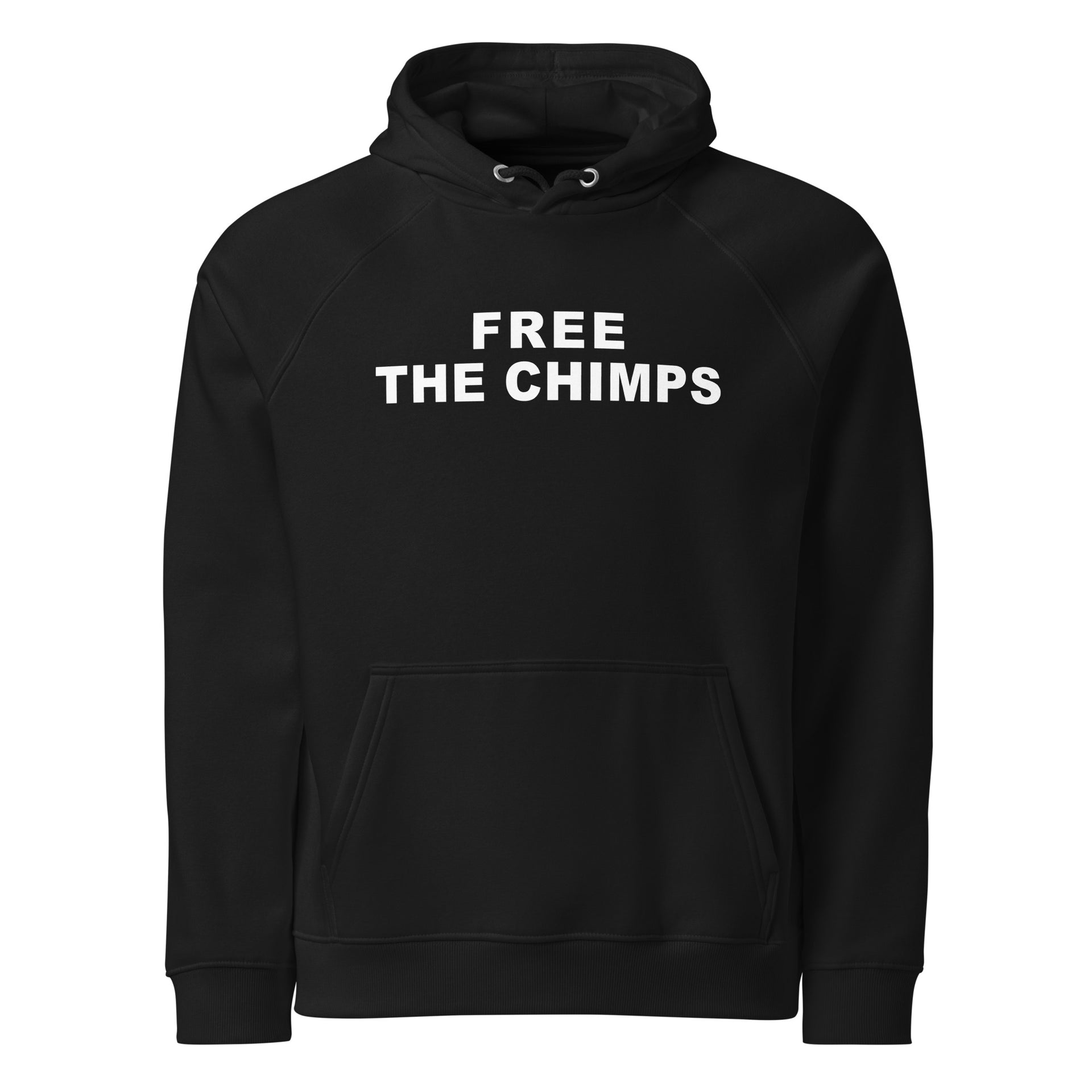 Free the Chimps Unisex eco raglan hoodie