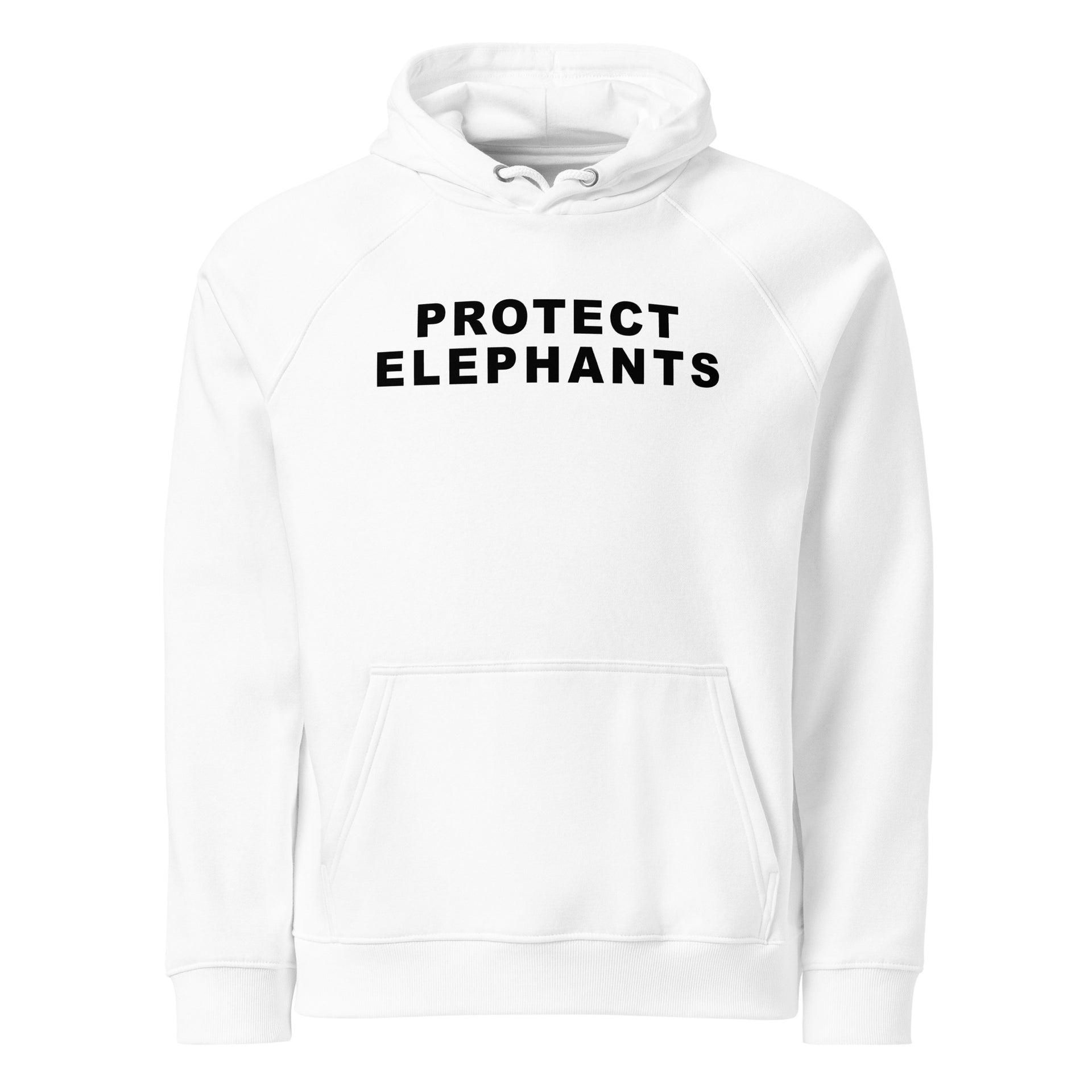 Protect Elephants Unisex eco raglan hoodie