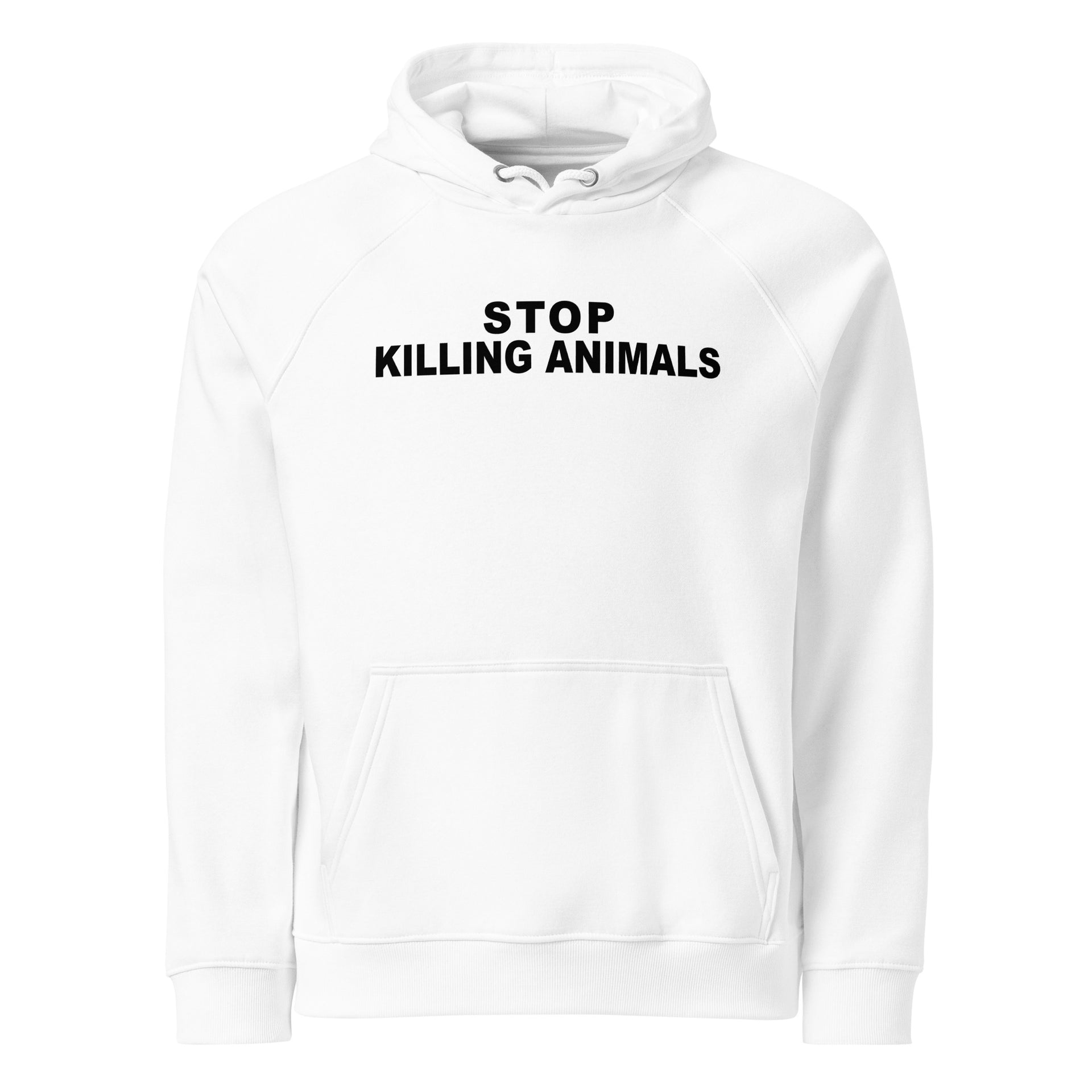 Stop Killing Animals Unisex eco raglan hoodie