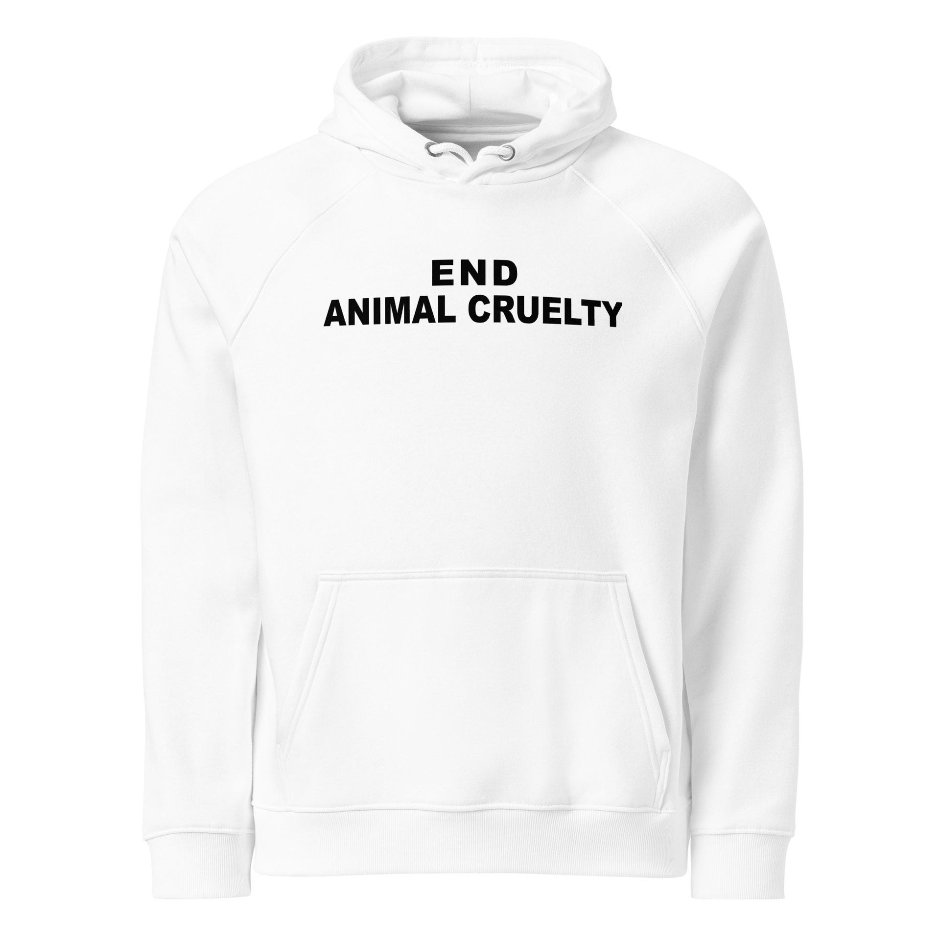 End Animal Cruelty Unisex eco raglan hoodie