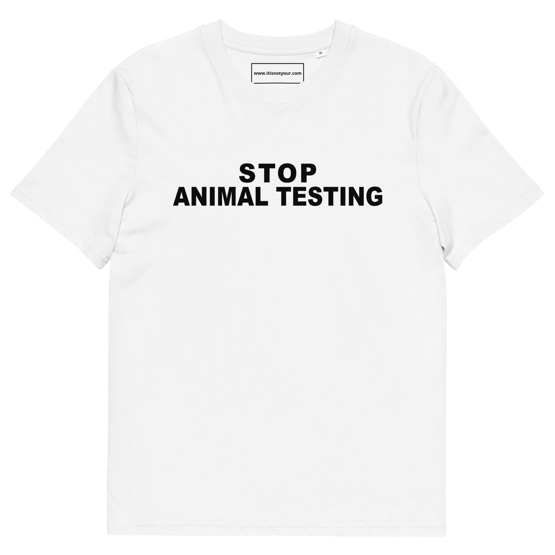 Stop Animal Testing Unisex organic cotton t-shirt