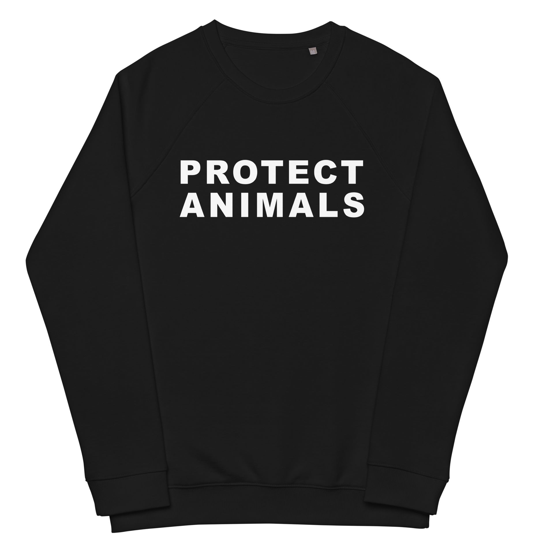 Protect Animals Unisex organic raglan sweatshirt