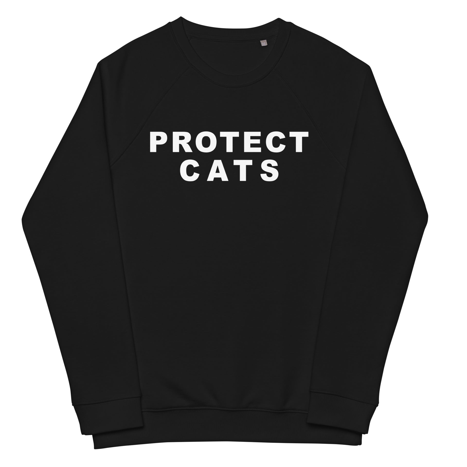 Protect Cats Unisex organic raglan sweatshirt