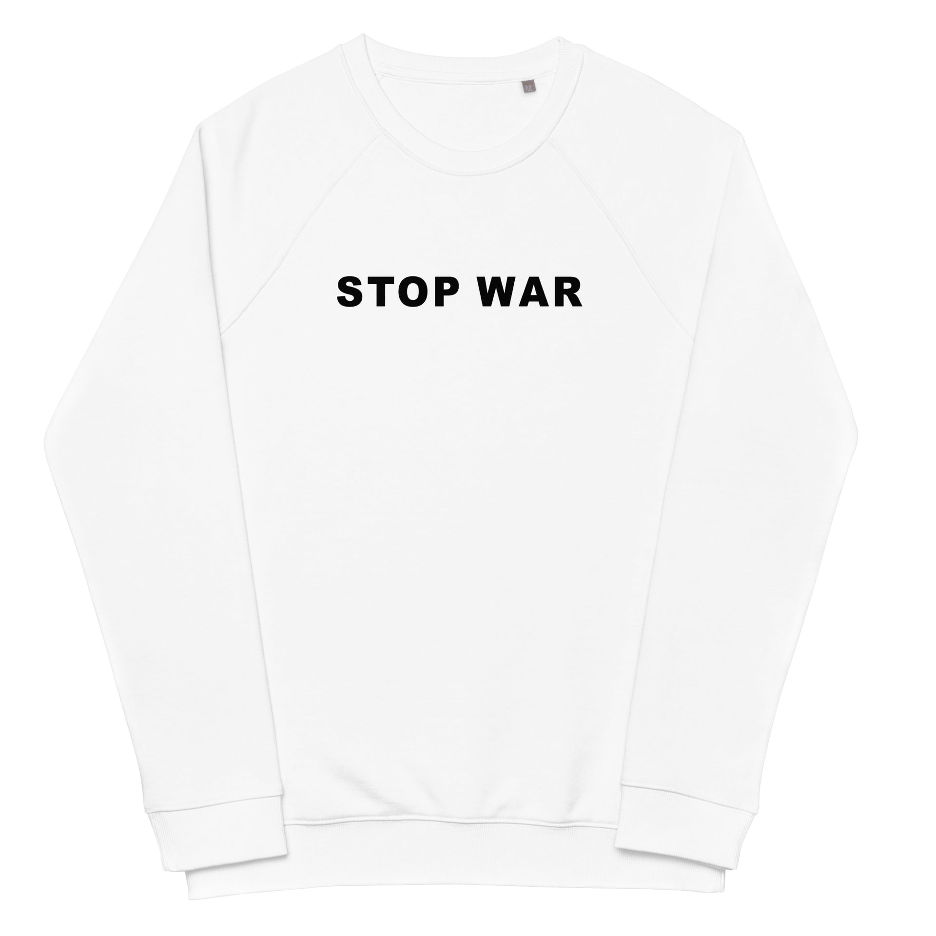 Stop War Unisex organic raglan sweatshirt