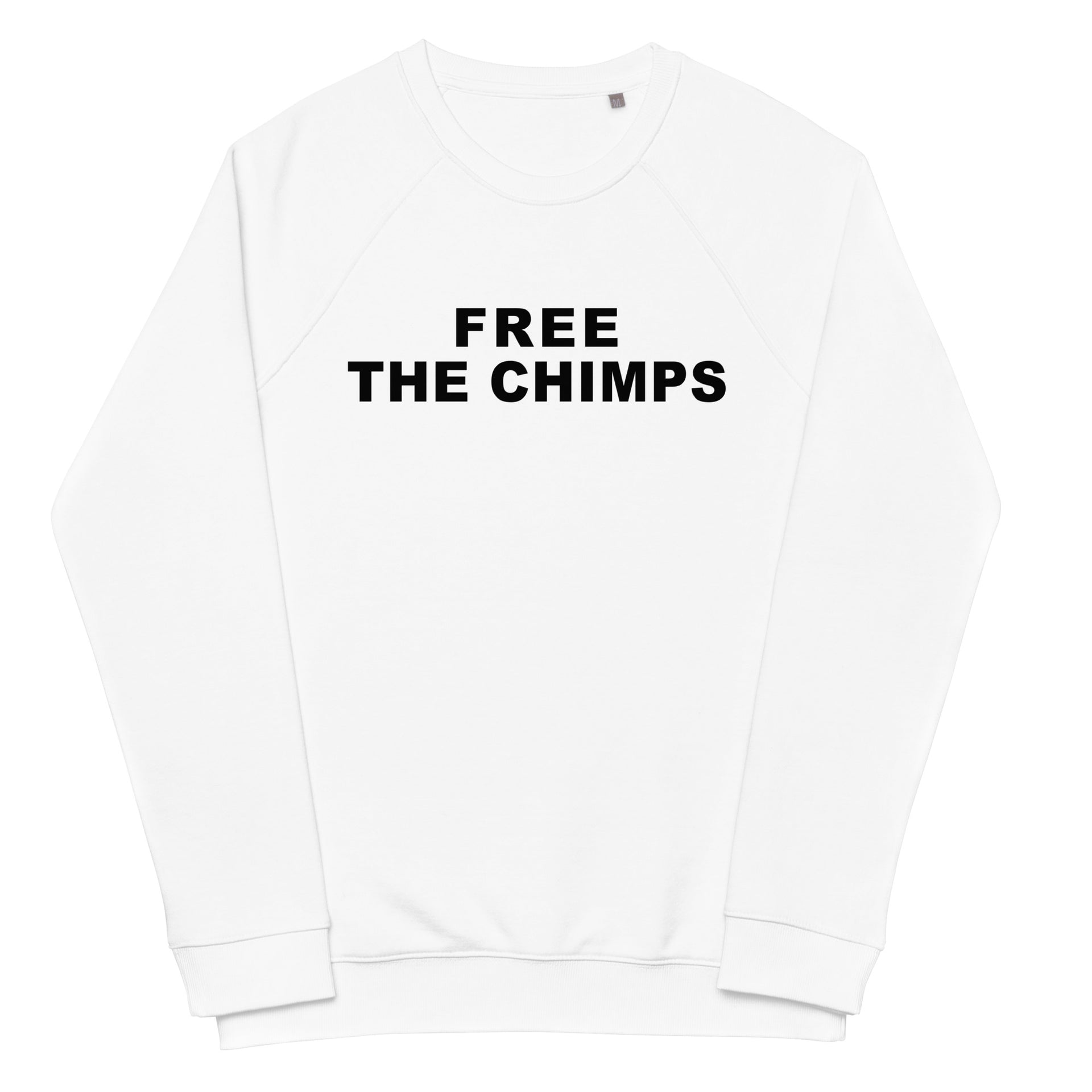 Free the Chimps Unisex organic raglan sweatshirt