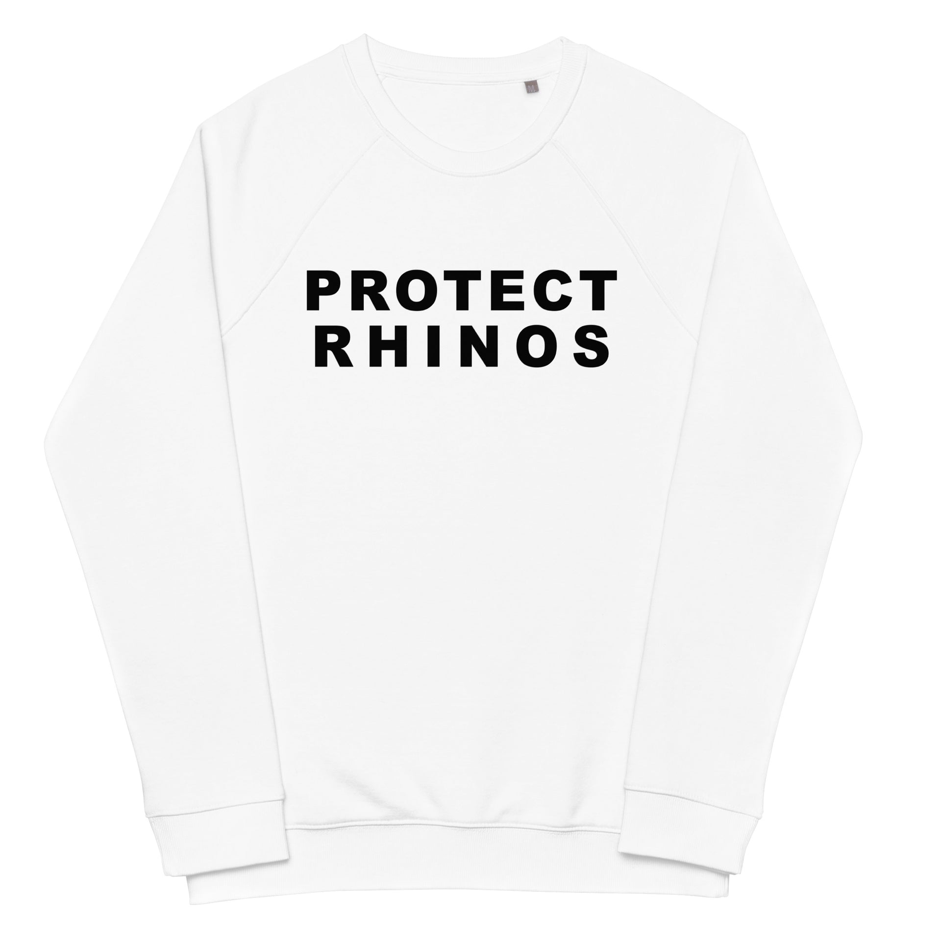 Protect Rhinos Unisex organic raglan sweatshirt