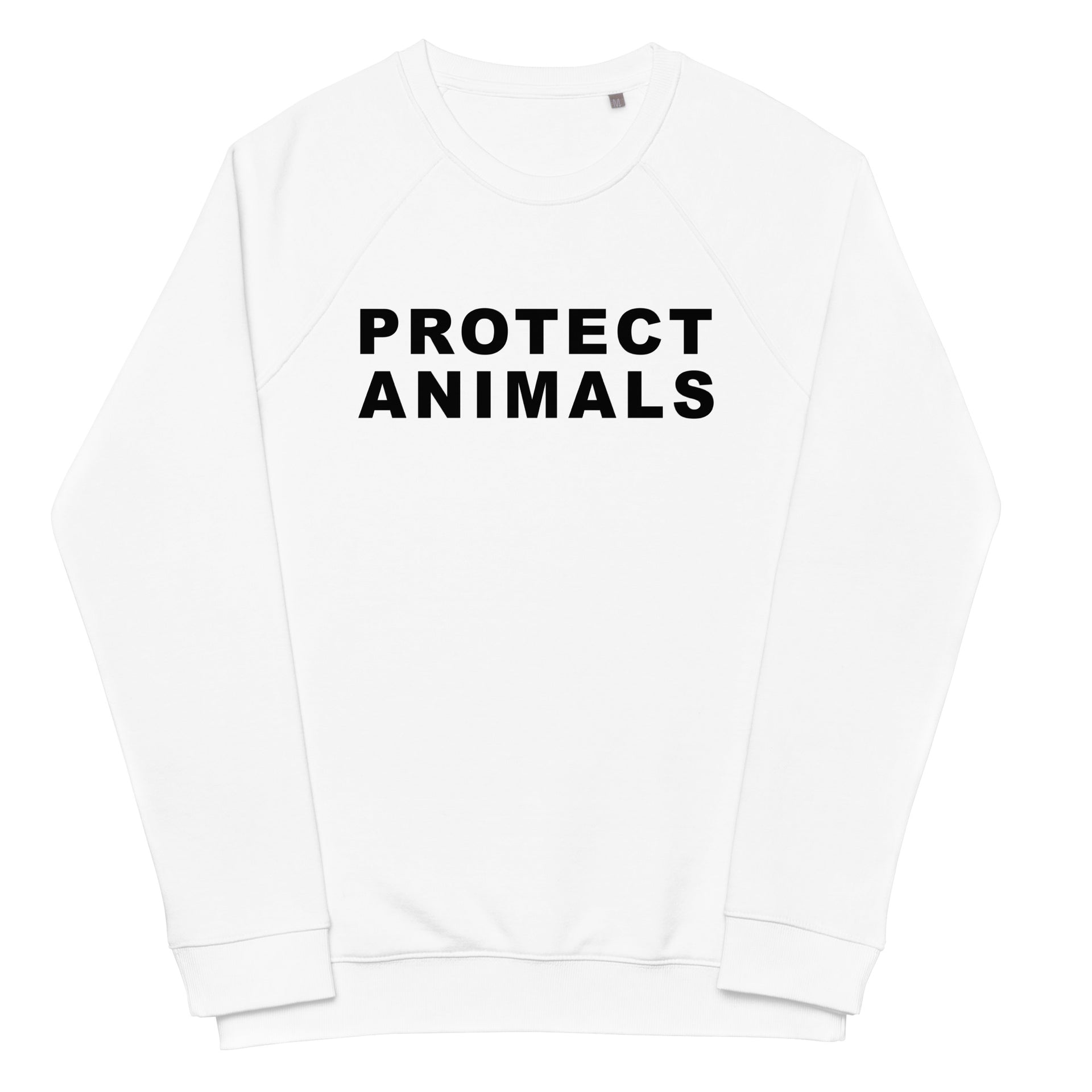 Protect Animals Unisex organic raglan sweatshirt