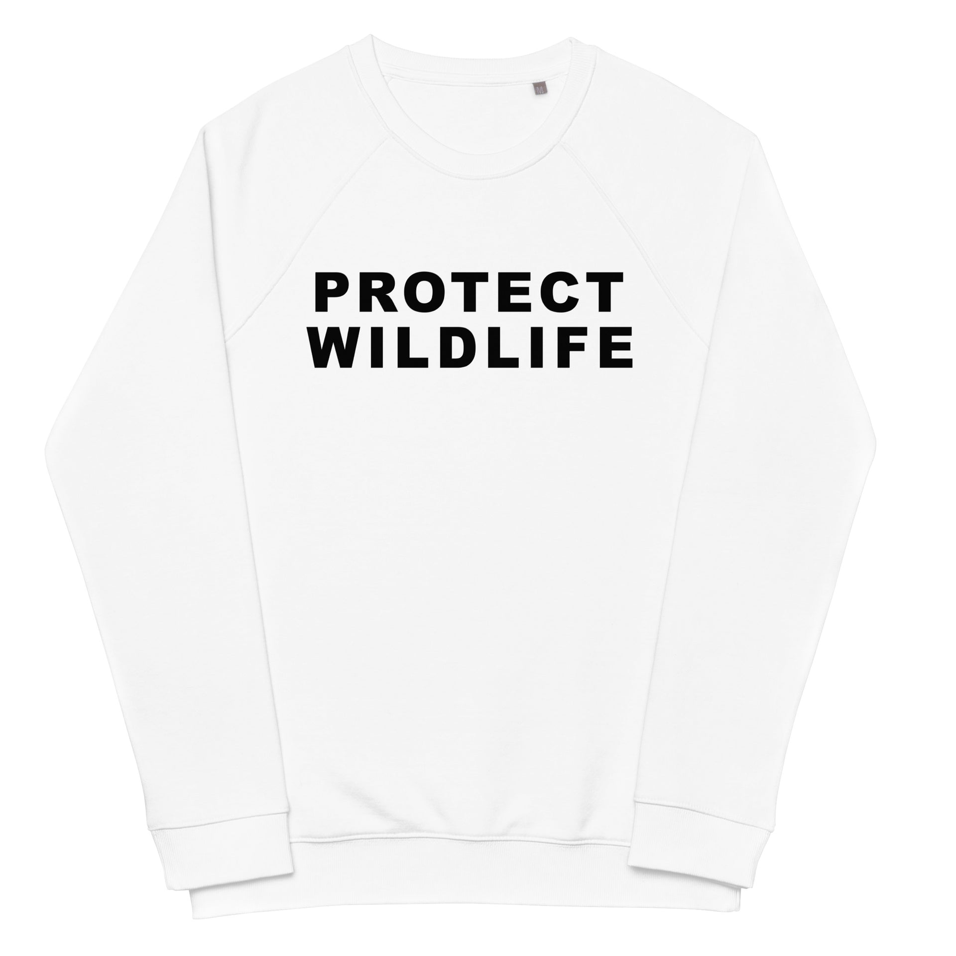 Protect Wildlife Unisex organic raglan sweatshirt