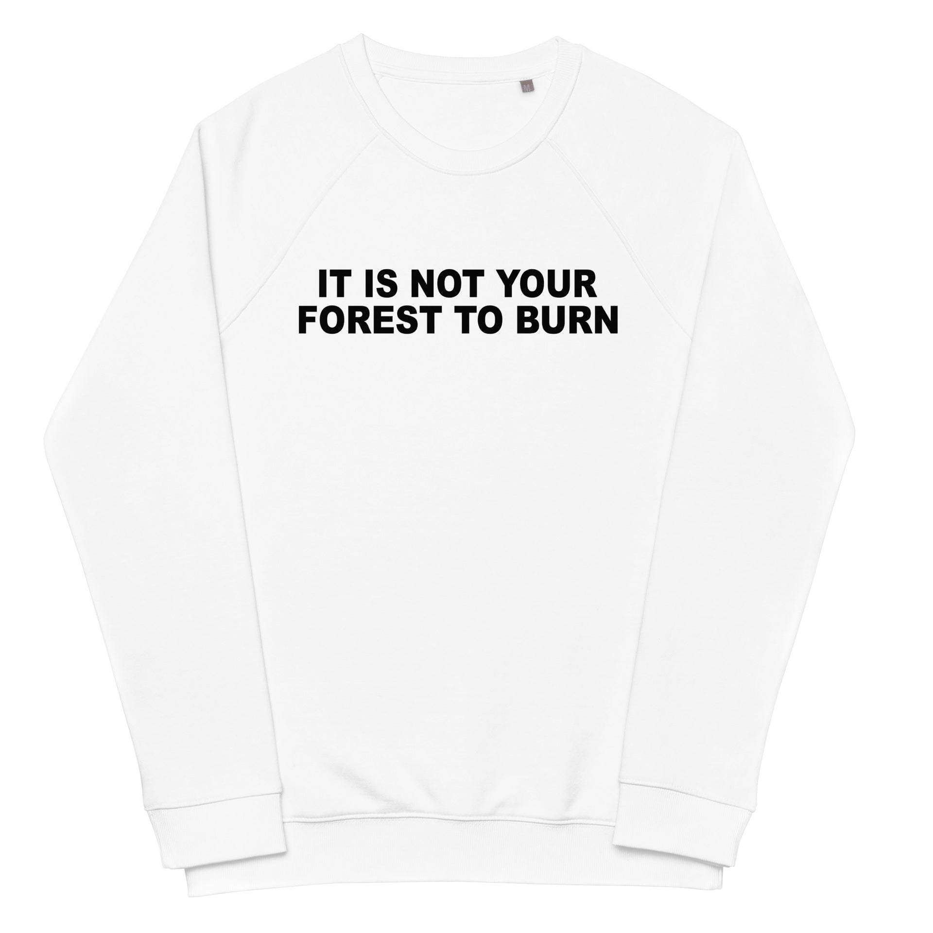 Forest To Burn Unisex organic raglan sweatshirt