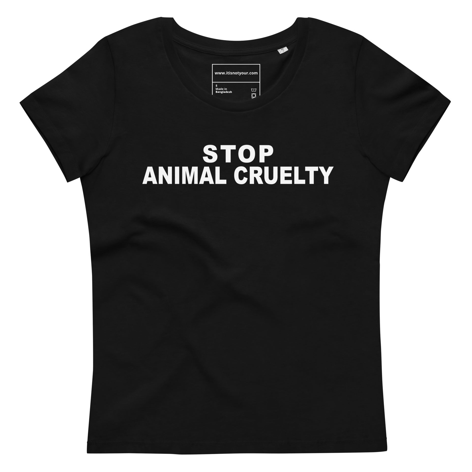 Stop Animal Cruelty Women's fitted eco tee